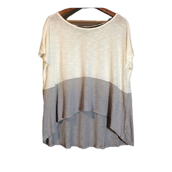 Free people we the free off white and grey color block tee - Picture 8 of 11